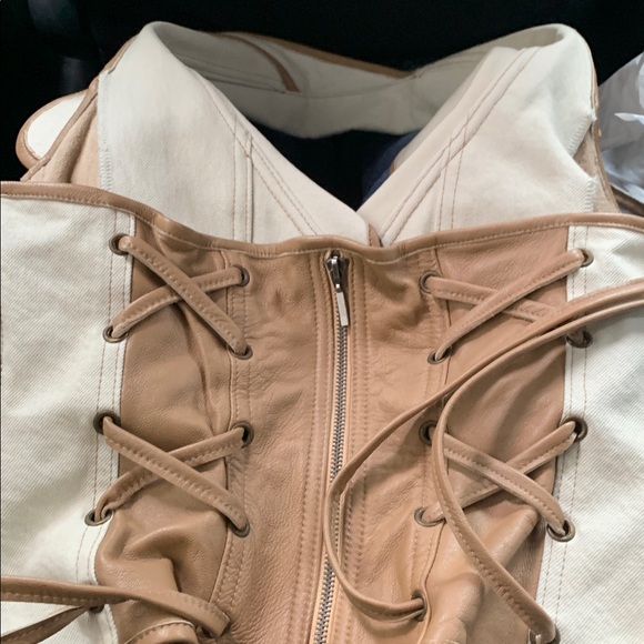 DENIM LEATHER CROP TOP‼️ - Picture 4 of 8